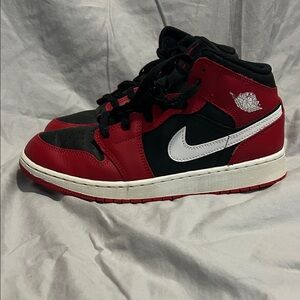 Air Jordan Kids Red and Black High-Top Sneakers
